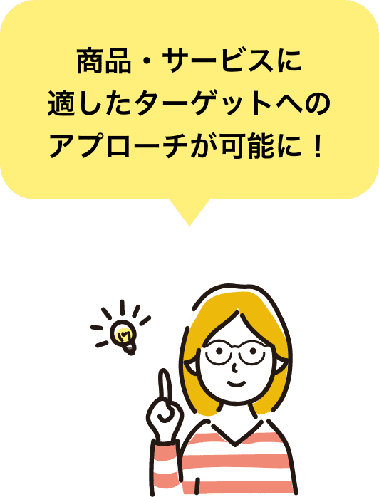 商品・サービスに適したターゲットへのアプローチが可能に！